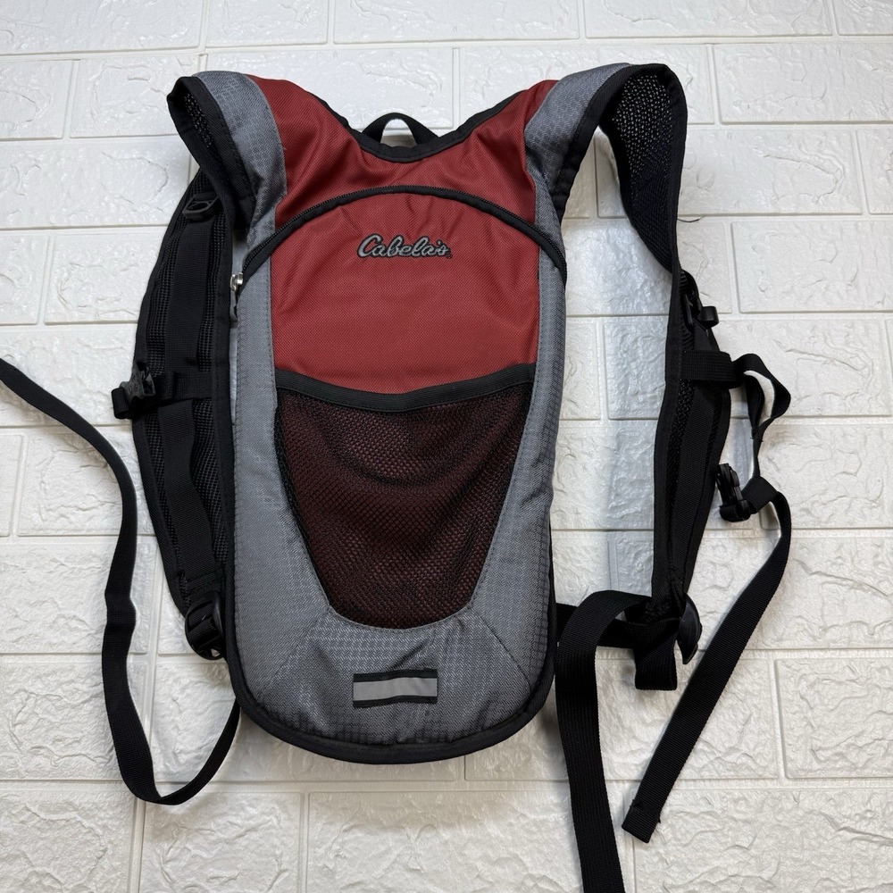 Cabela’s Peak Hydro Bag Hydration Backpack 2L Red Grey NO Bladder